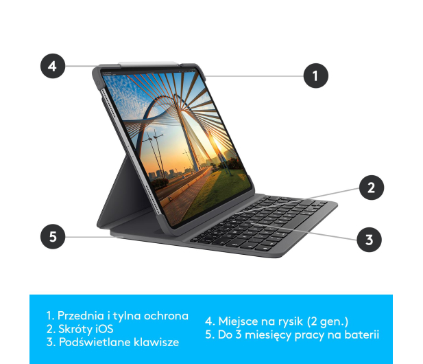 Logitech Slim Folio Pro iPad Pro 12.9" (3. i 4 gen) - 591121 - zdjęcie 7